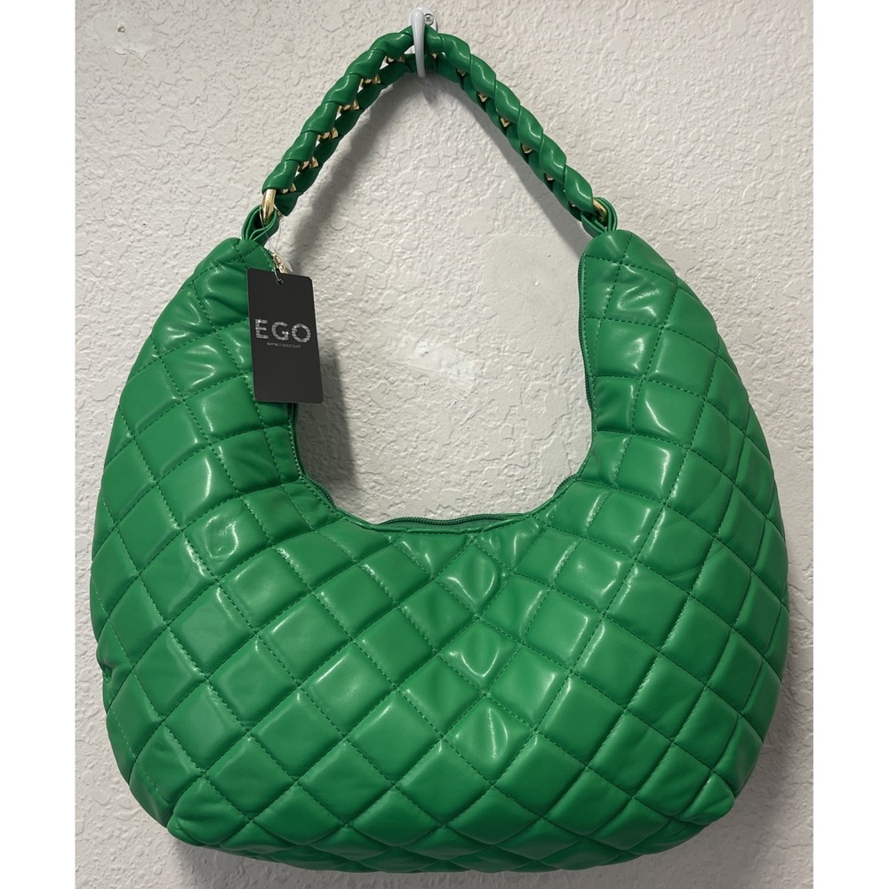 EGO Quilted Shoulder Hobo Bag Vegan Leather